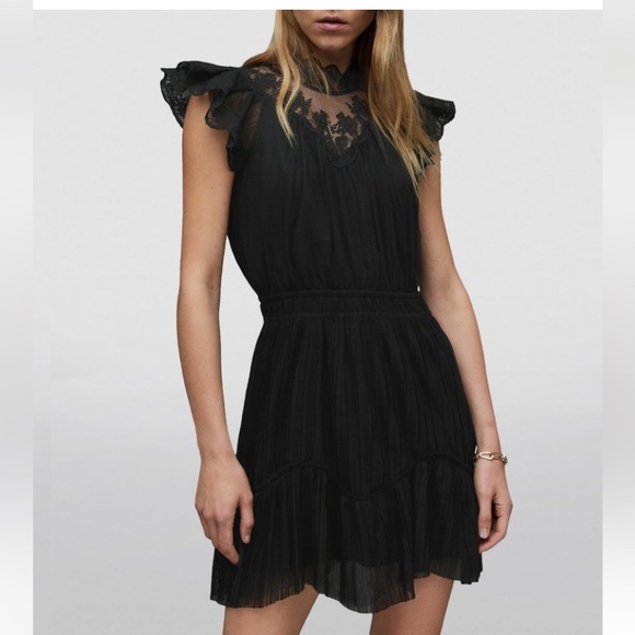 ALLSAINTS
Lace-Trim Azura black Dress classic old money gossip girl 4 - Picture 2 of 16